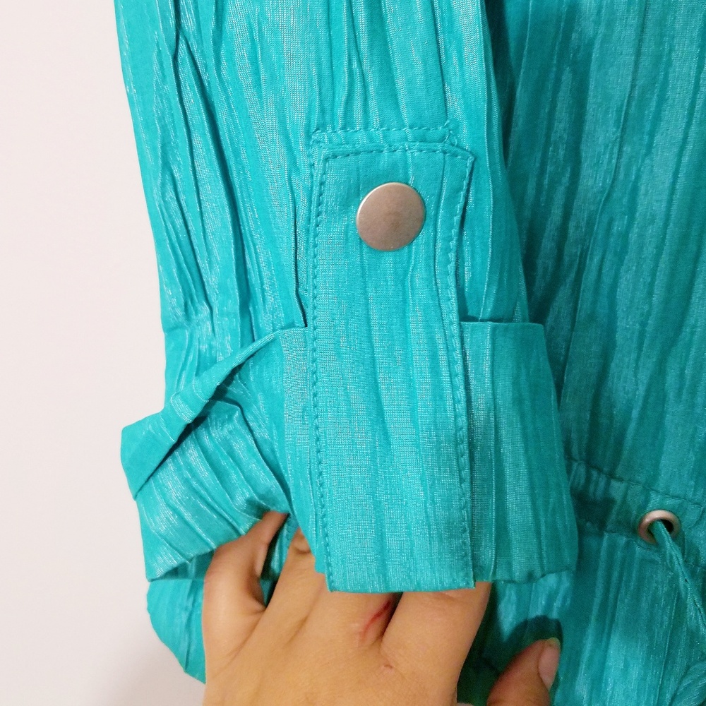 Ruby Road Turquoise Metallic Blue Windbreaker .8 - image 7